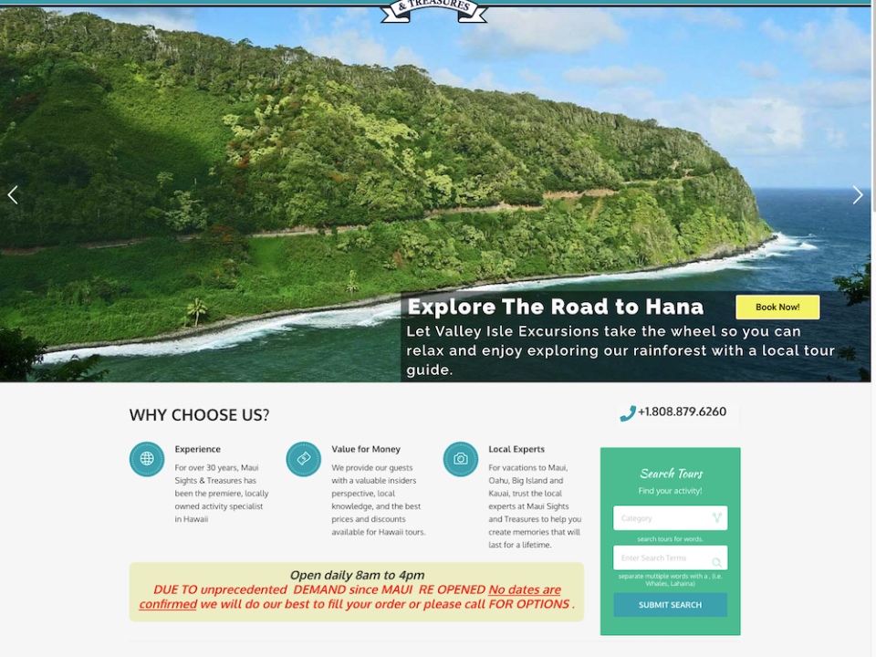 Maui Value home page