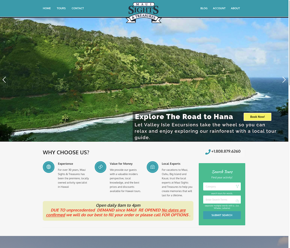 Maui Value home page