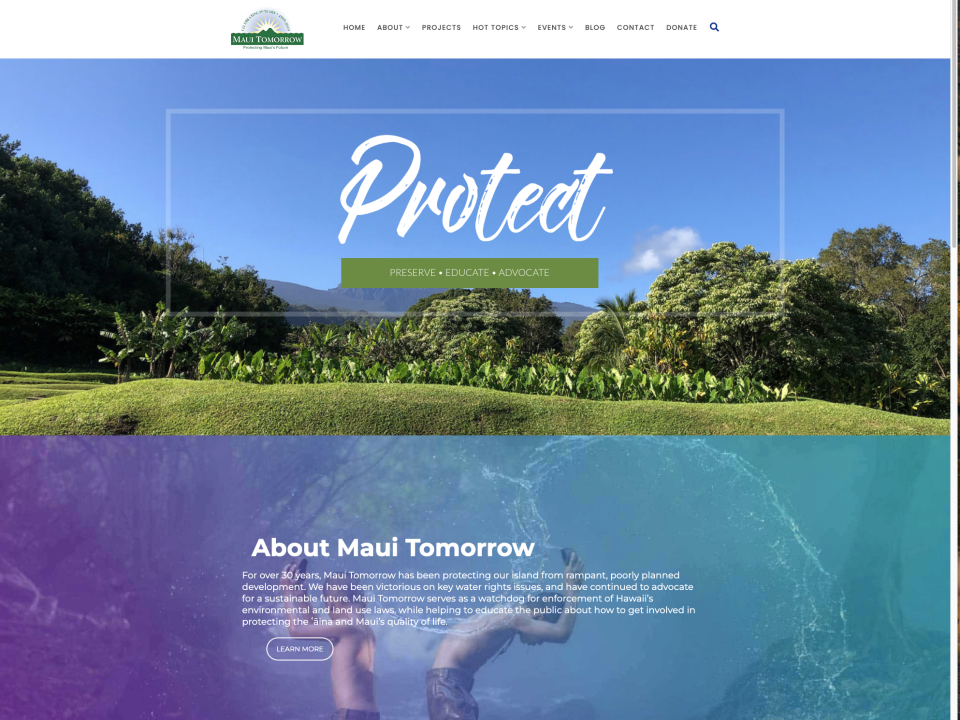 Maui tomorrow home page