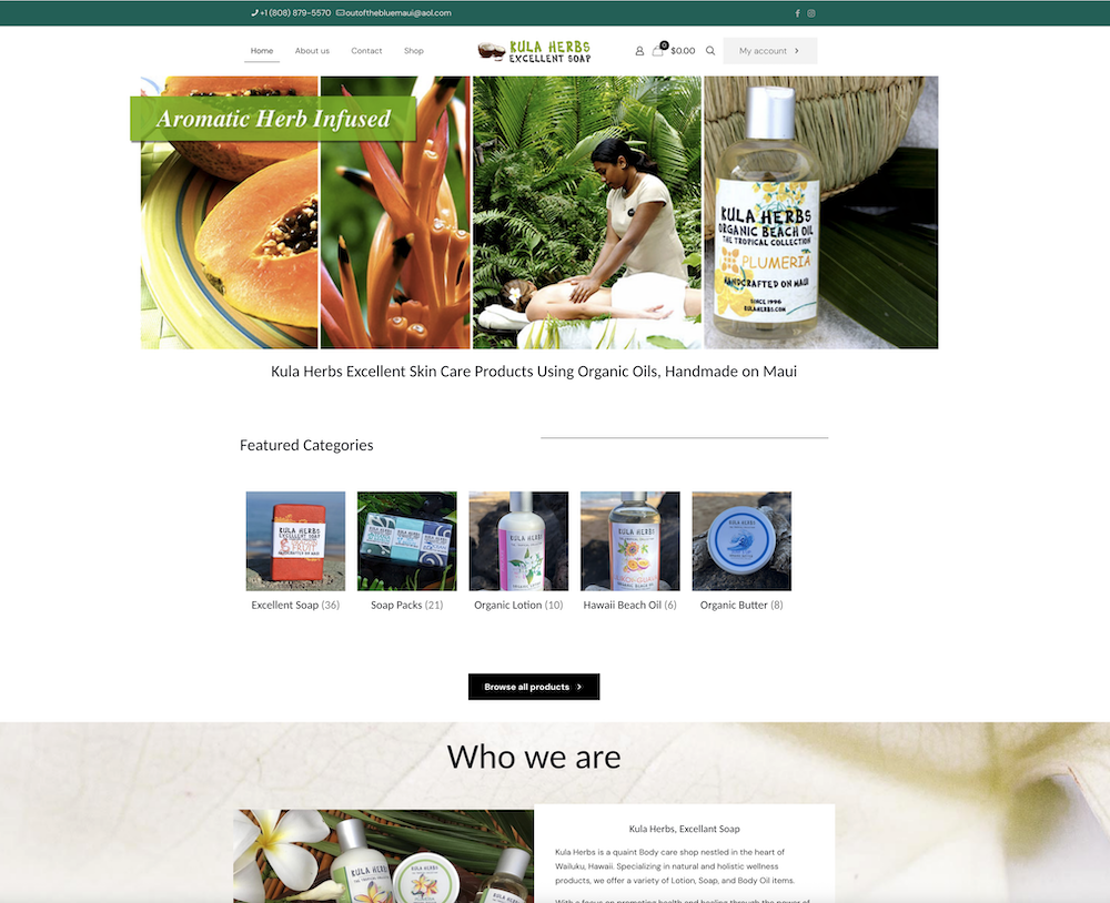 Kula Herbs home page